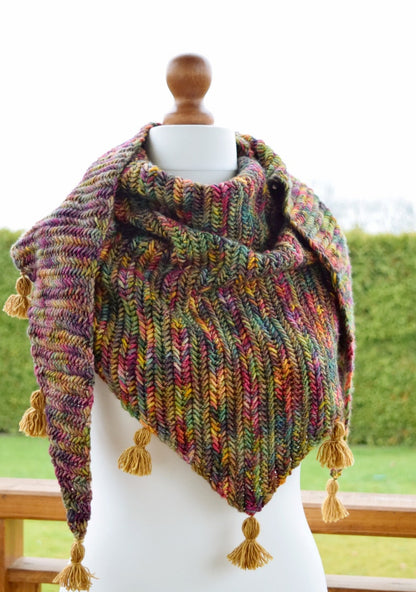 Diana Herringbone Stitch Crochet Shawl PDF pattern