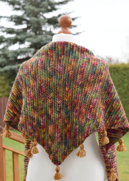 Diana Herringbone Stitch Crochet Shawl PDF pattern