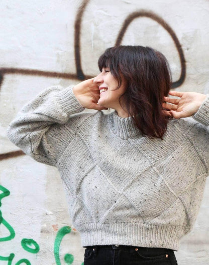 Entrelac Basketweave Sweater Knitting Pattern