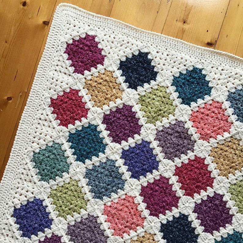 Spin Your Granny Square blanket pattern