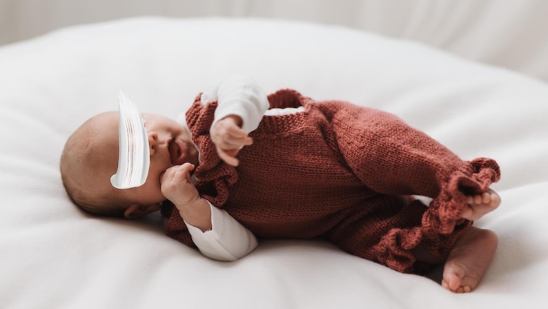 Baby Romper with Ruffles Knitting Pattern