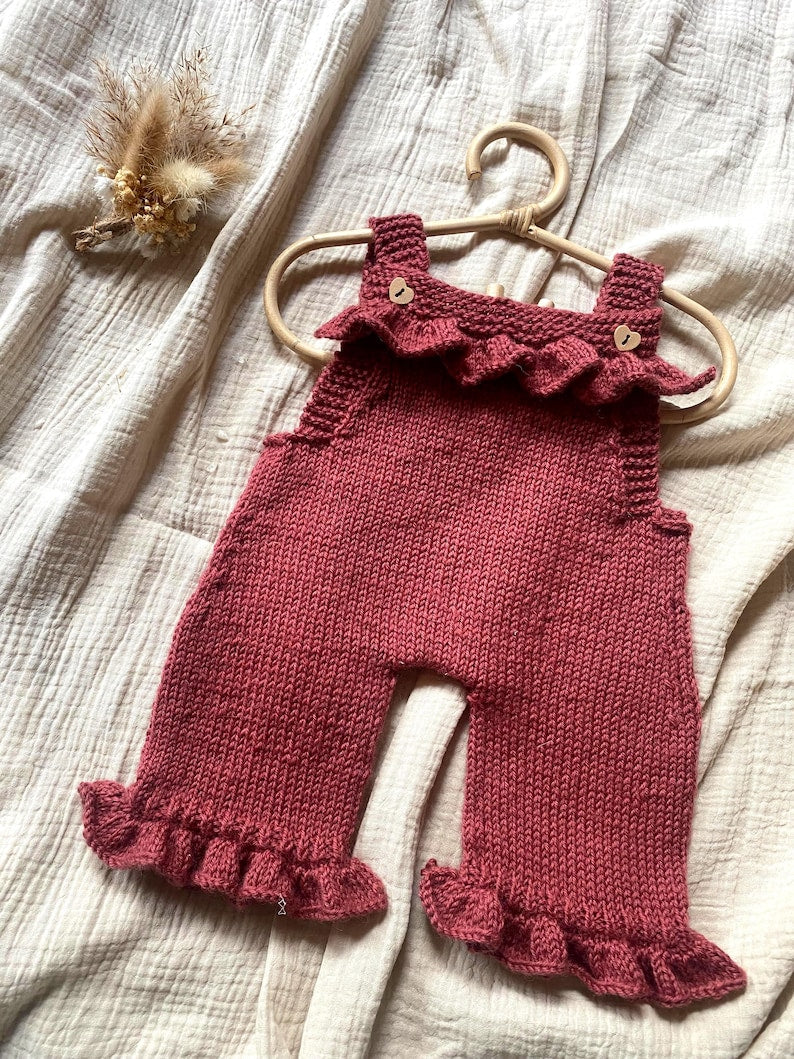 Baby Romper with Ruffles Knitting Pattern