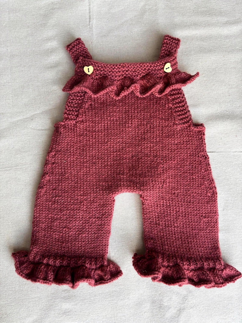 Baby Romper with Ruffles Knitting Pattern
