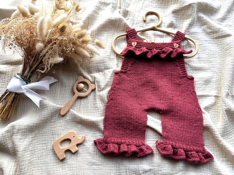 Baby Romper with Ruffles Knitting Pattern