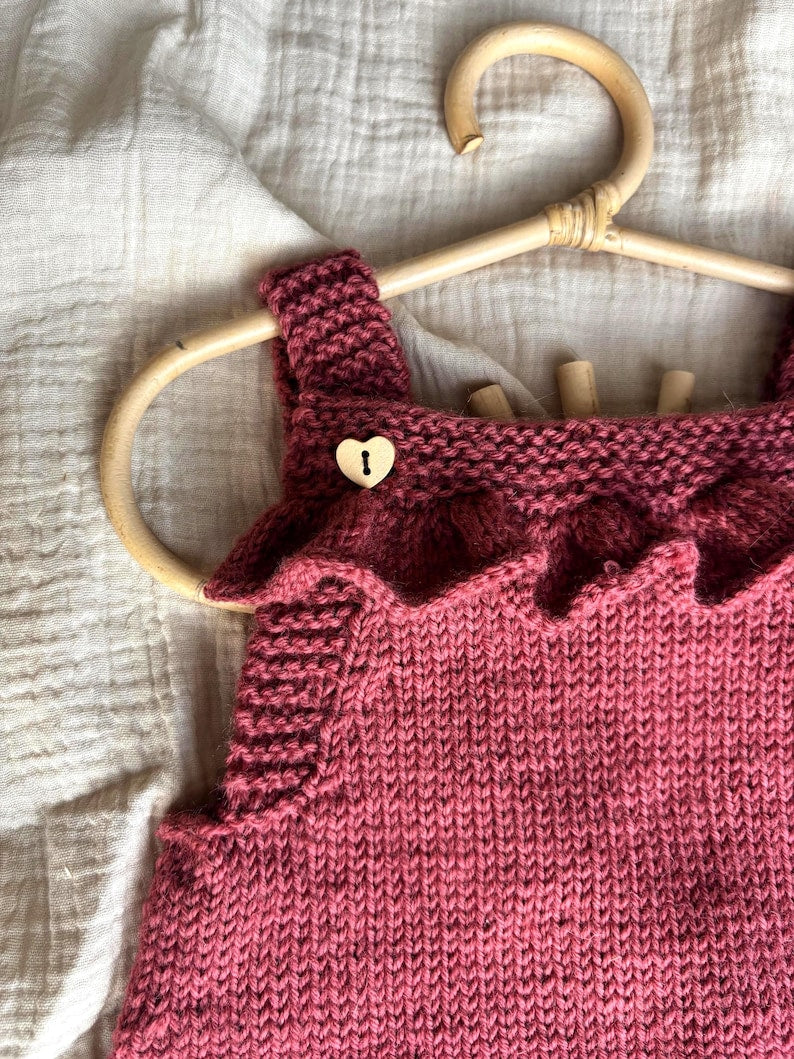 Baby Romper with Ruffles Knitting Pattern
