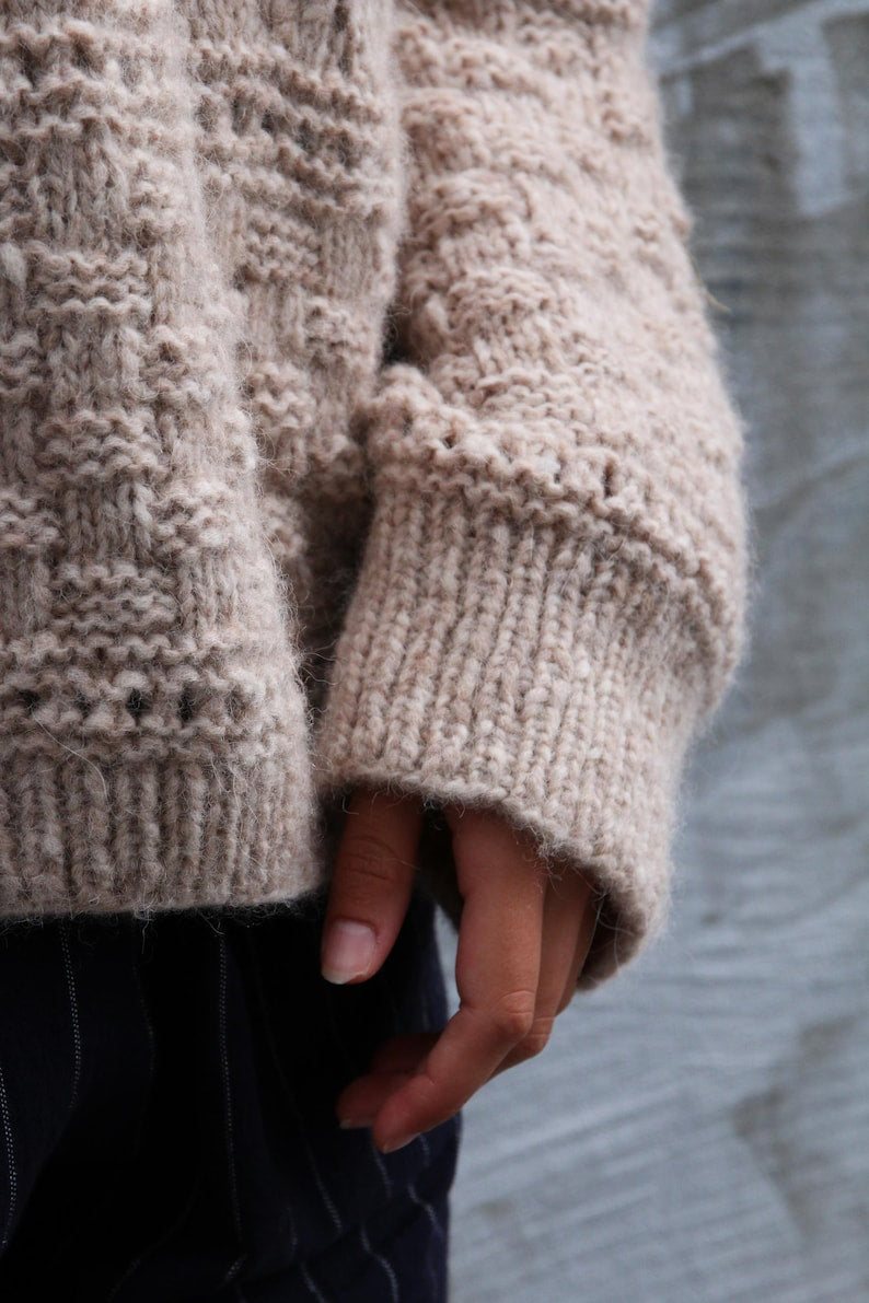 Drop Shoulder Sweater Knitting Pattern