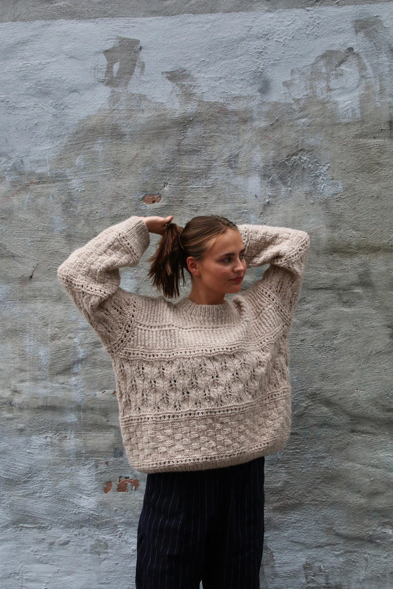 Drop Shoulder Sweater Knitting Pattern