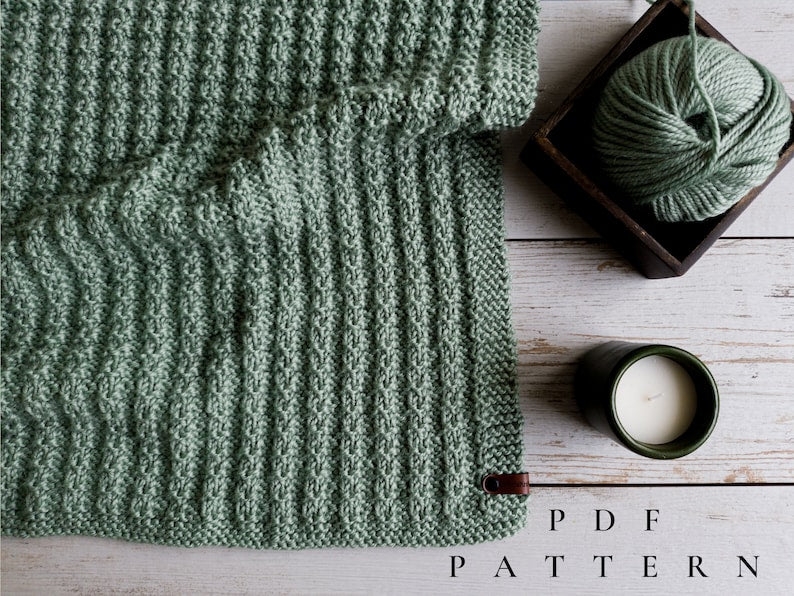 Textured Throw Blanket Knitting pattern