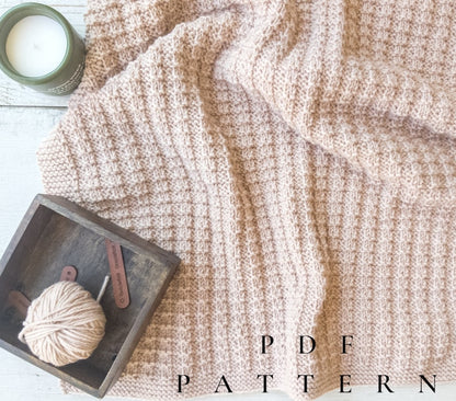 Textured Throw Blanket Knitting pattern