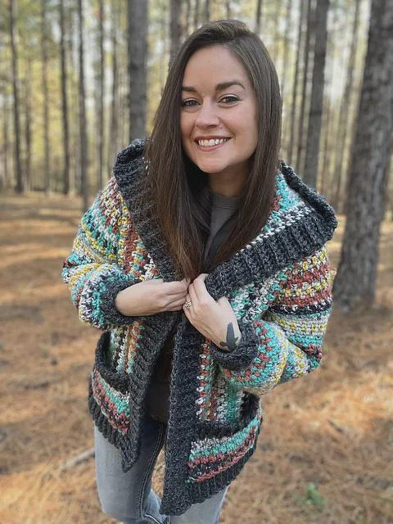 Modern Hooded Cardigan Crochet Pattern