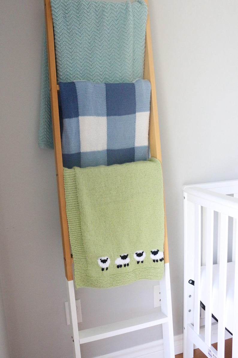 Lamb Motif Baby Blanket PDF Pattern