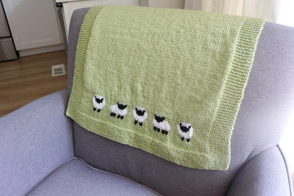 Lamb Motif Baby Blanket PDF Pattern