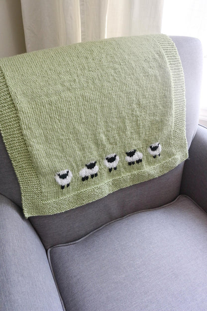 Lamb Motif Baby Blanket PDF Pattern