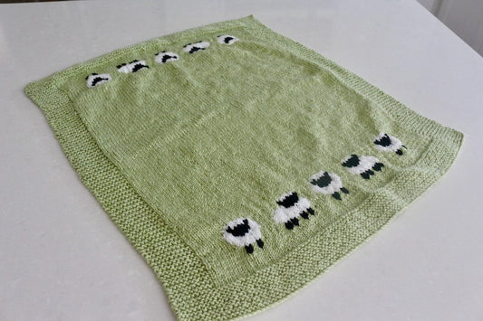 Lamb Motif Baby Blanket PDF Pattern