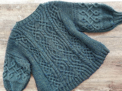 Classic Aran knitted jumper pattern