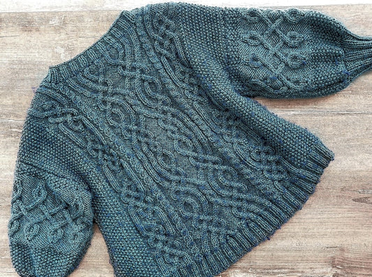 Classic Aran knitted jumper pattern