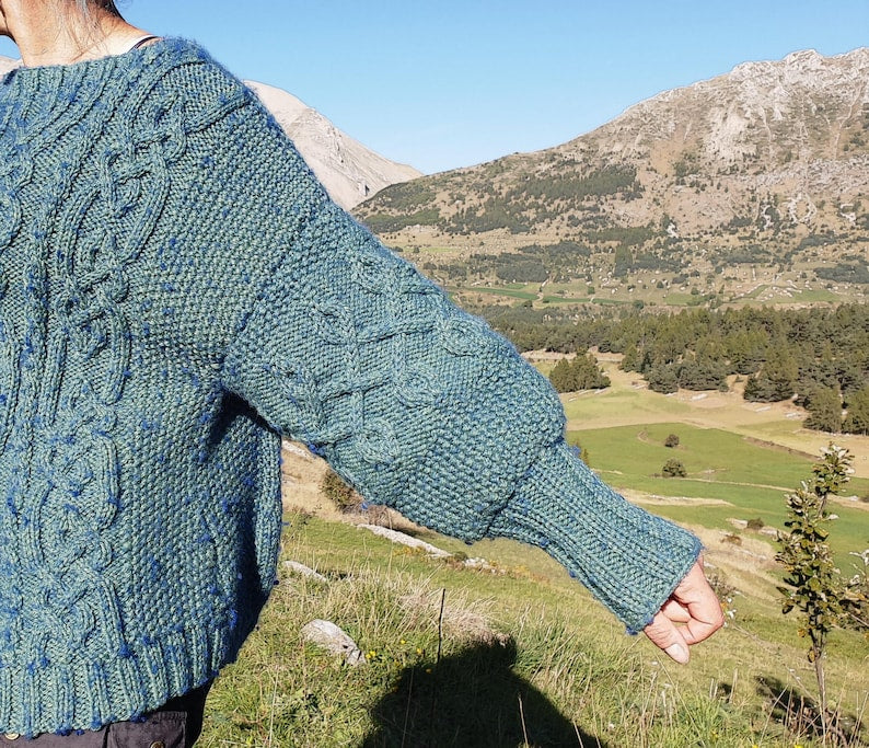 Classic Aran knitted jumper pattern