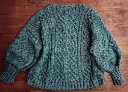 Classic Aran knitted jumper pattern