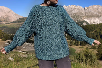 Classic Aran knitted jumper pattern