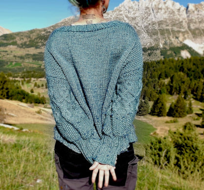 Classic Aran knitted jumper pattern