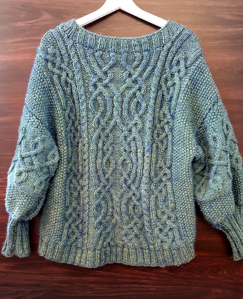 Classic Aran knitted jumper pattern