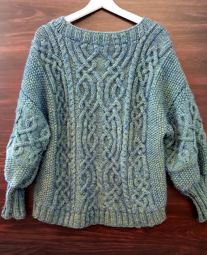 Classic Aran knitted jumper pattern