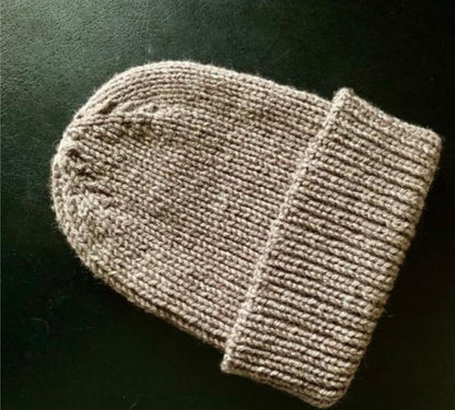 Cuffed Ribbed Beanie Knitting Pattern