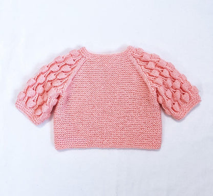 IN THE ROUND sleeves, Baby Cardigan Knitting Pattern
