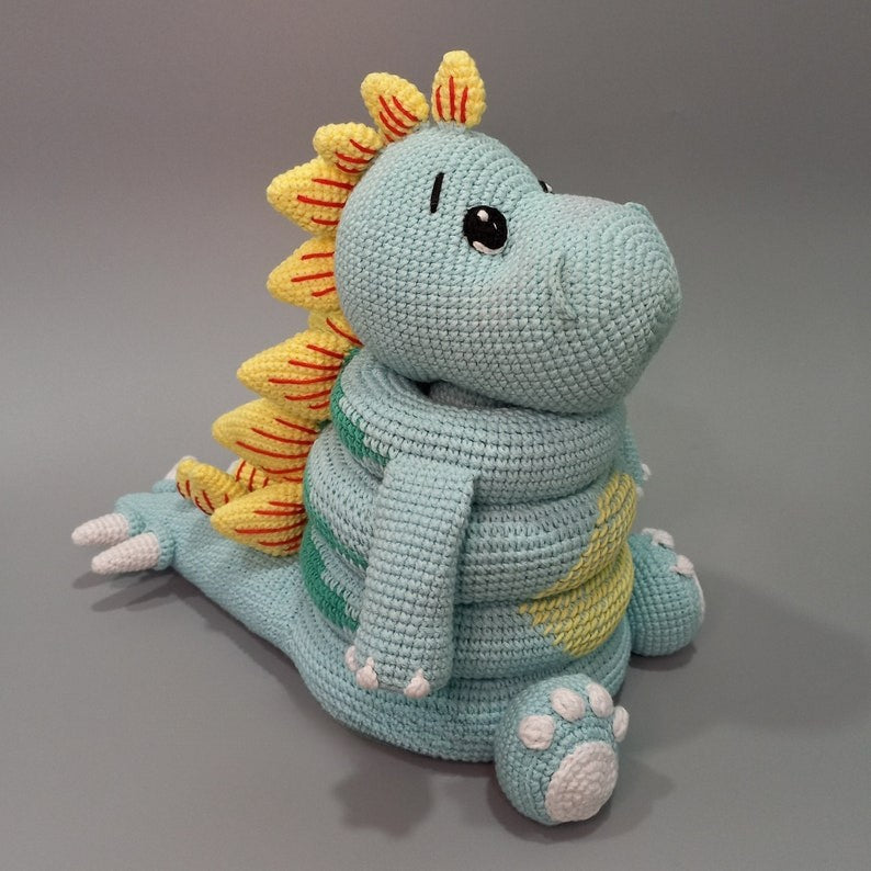 Dino stacking toy crochet pattern