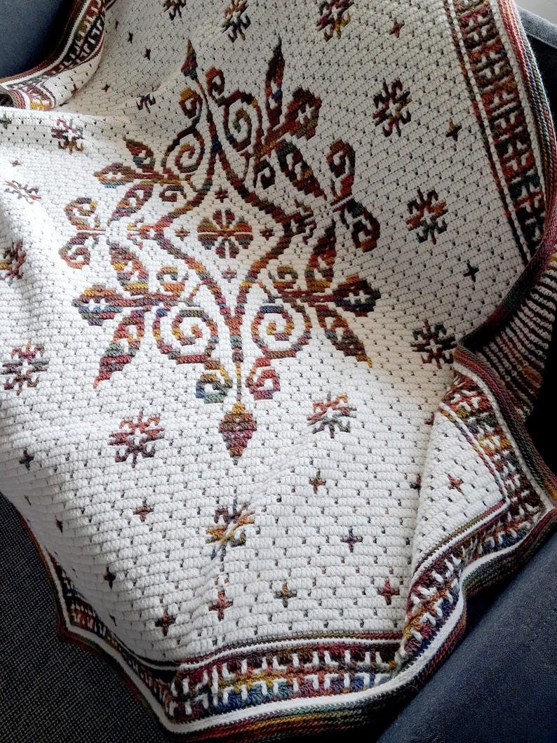 Floralicious Overlay Mosaic Crochet Blanket Pattern