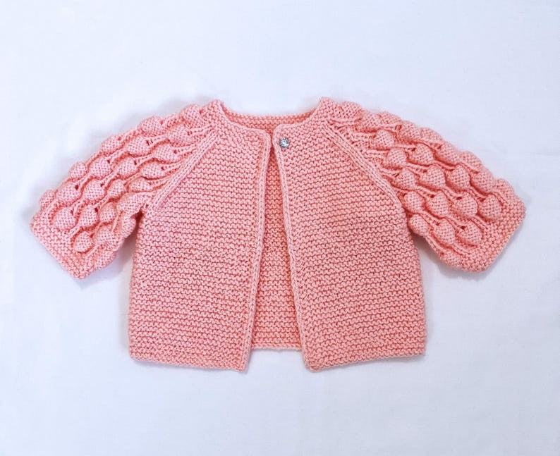 IN THE ROUND sleeves, Baby Cardigan Knitting Pattern