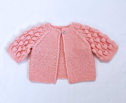 IN THE ROUND sleeves, Baby Cardigan Knitting Pattern