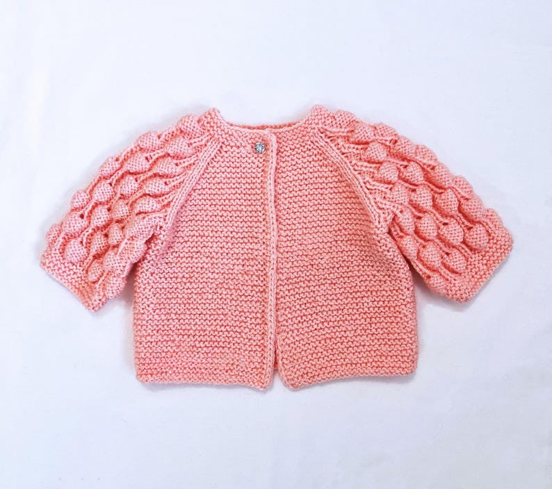 IN THE ROUND sleeves, Baby Cardigan Knitting Pattern