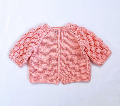 IN THE ROUND sleeves, Baby Cardigan Knitting Pattern