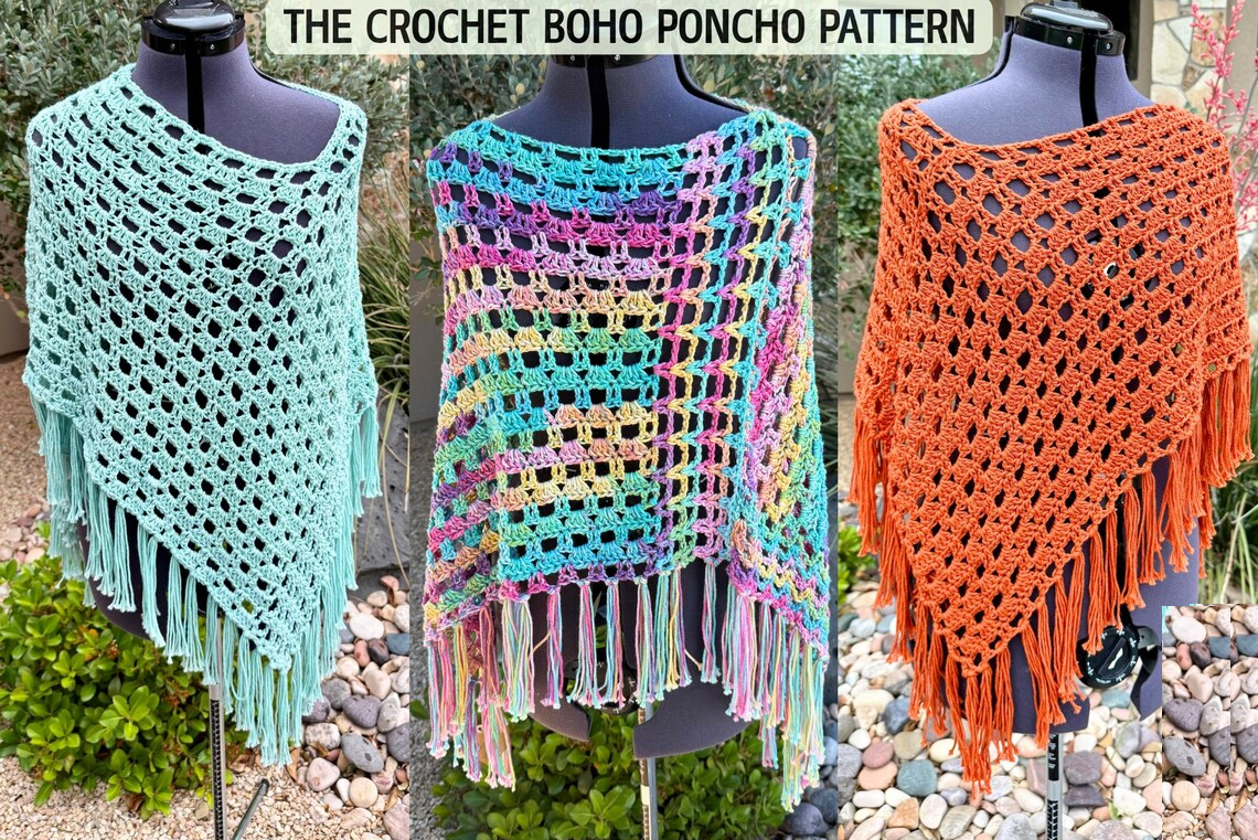 Boho Breeze Poncho Crochet Pattern
