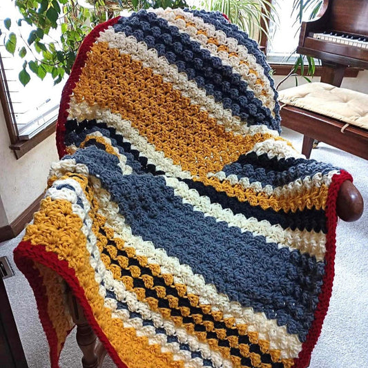 Crochet Blanket Pattern, Game On Bulky Blanket