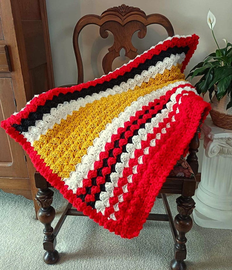 Crochet Blanket Pattern, Game On Bulky Blanket