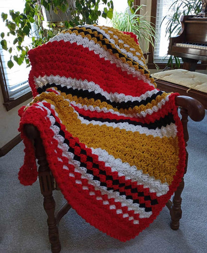 Crochet Blanket Pattern, Game On Bulky Blanket