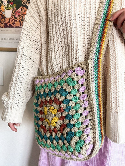 crochet Granny Square Crossbody Bag