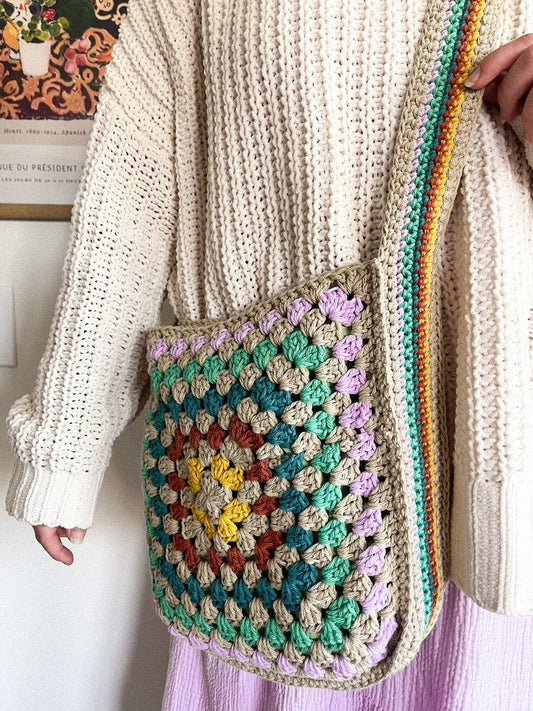 crochet Granny Square Crossbody Bag