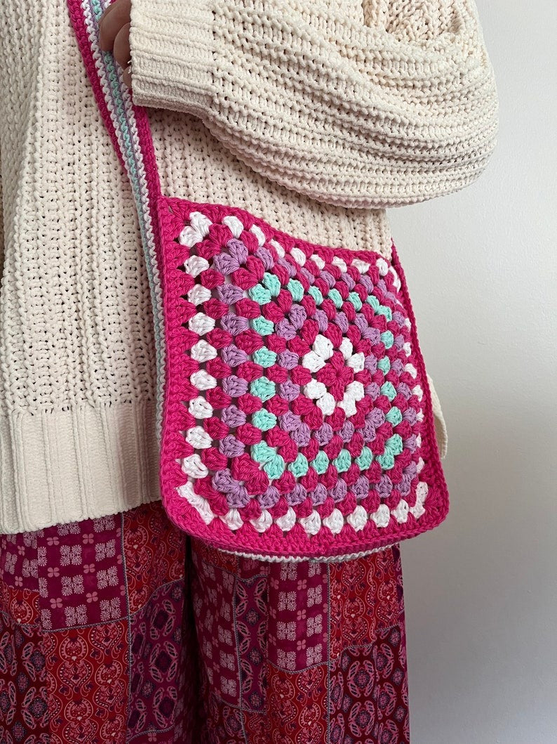 crochet Granny Square Crossbody Bag