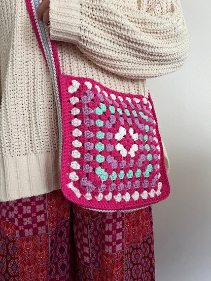 crochet Granny Square Crossbody Bag