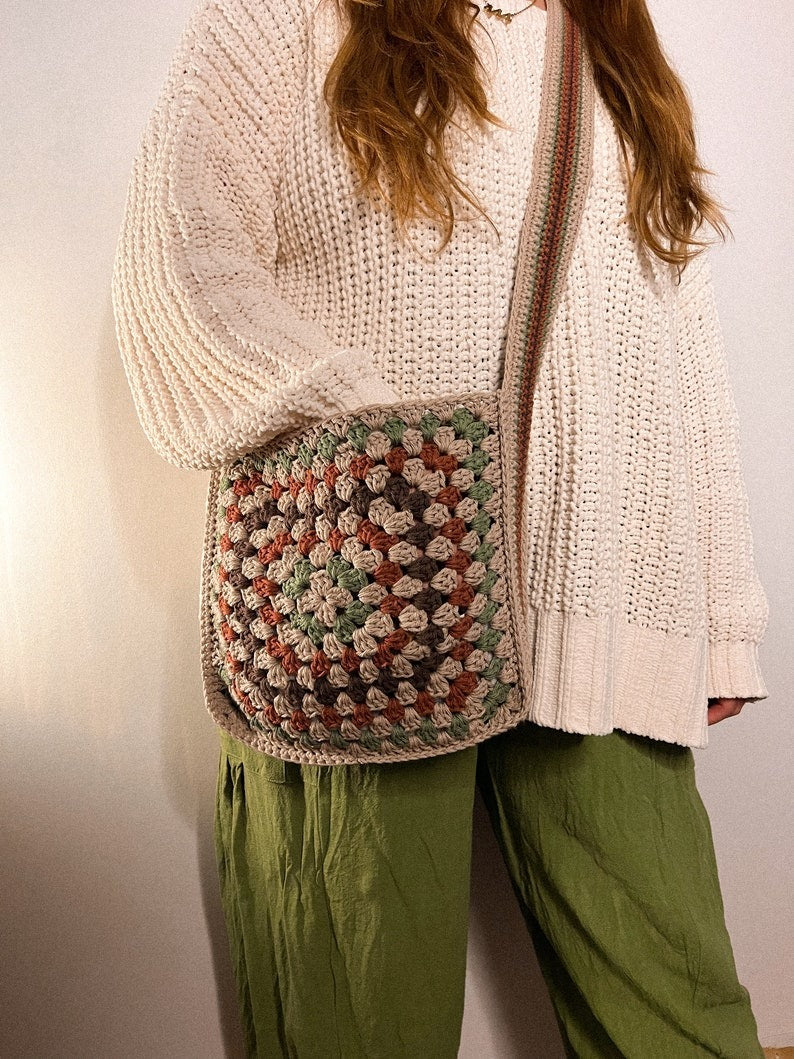 crochet Granny Square Crossbody Bag