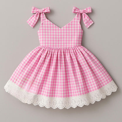 Kids Puffy Plaid Dress Sewing Pattern