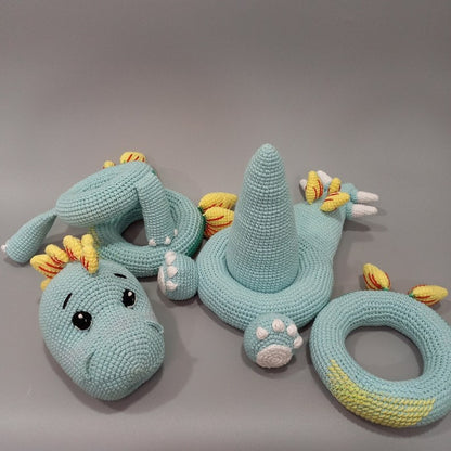 Dino stacking toy crochet pattern
