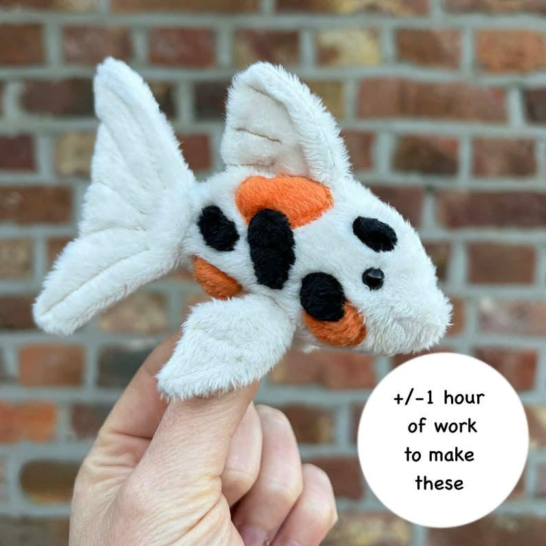 Pocketsize fish plush sewing pattern