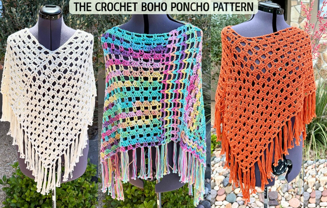 Boho Breeze Poncho Crochet Pattern