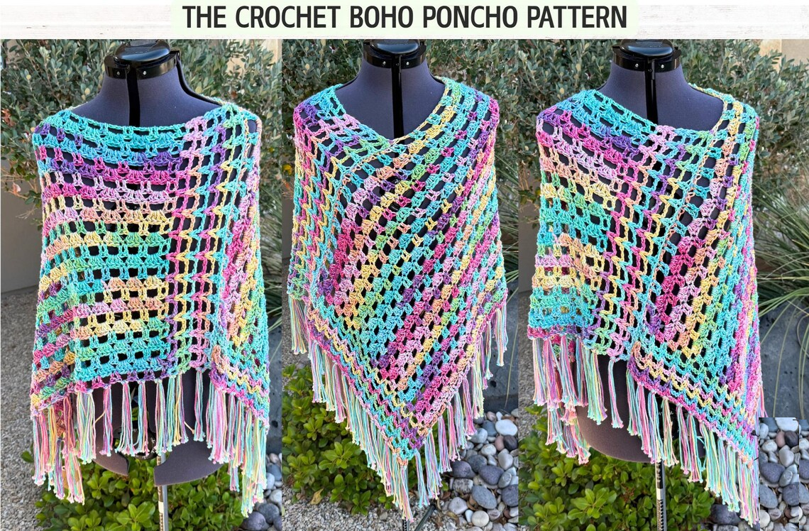 Boho Breeze Poncho Crochet Pattern