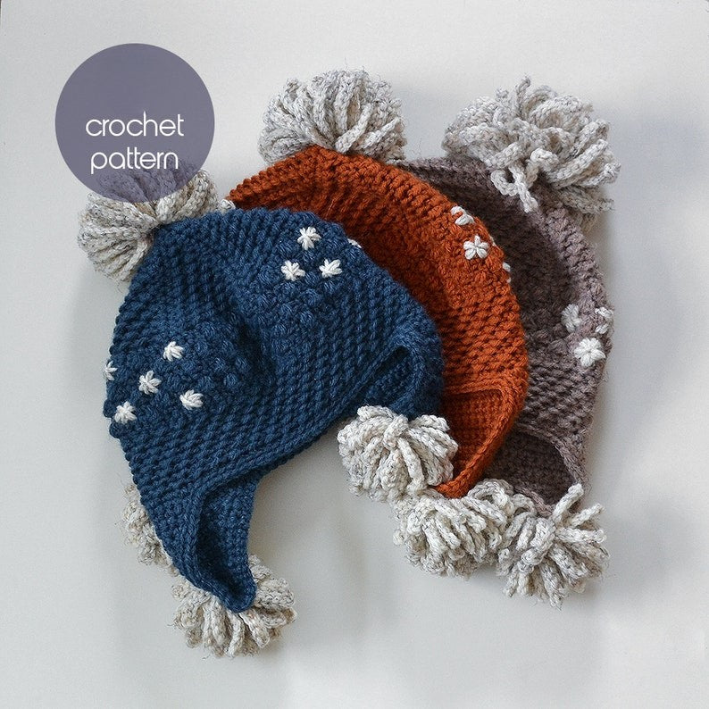 Winter Pompom Hat Crochet Pattern: