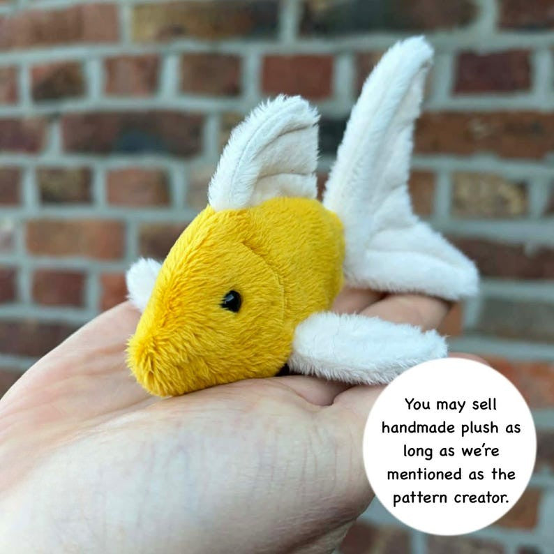 Pocketsize fish plush sewing pattern